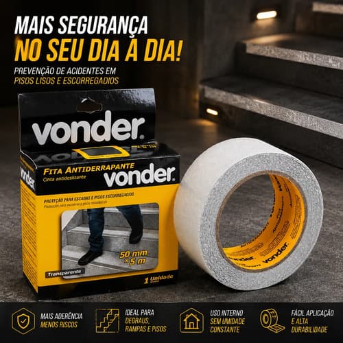 Fita Antiderrapante 5m X 50mm Segurança Transparente - 2