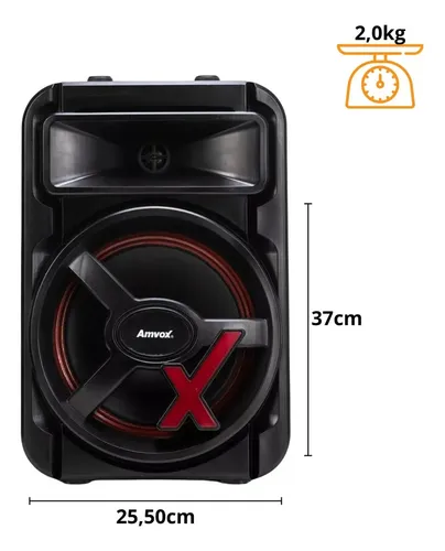 Caixa De Som Amvox Aca 251 Newx Led Bluetooth 250ws Cor Preto 127/220v - 5