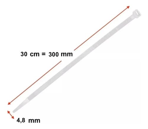 Kit Abraçadeiras Nylon  4,8 X 300mm ( Caixa C/ 10.000 Unid ) Branco - 3