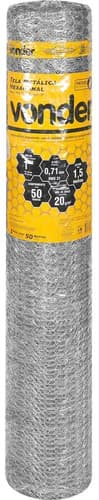 Tela Metálica Hexagonal Pinteiro Vonder 22 1,5 M 50 M Cinza - 1