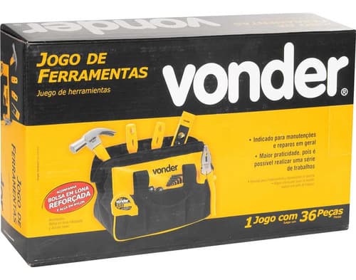 Kit Jogo De Ferramentas 36 Peças Com Bolsa Em Lona Reforçada Amarelo E Preto - 8