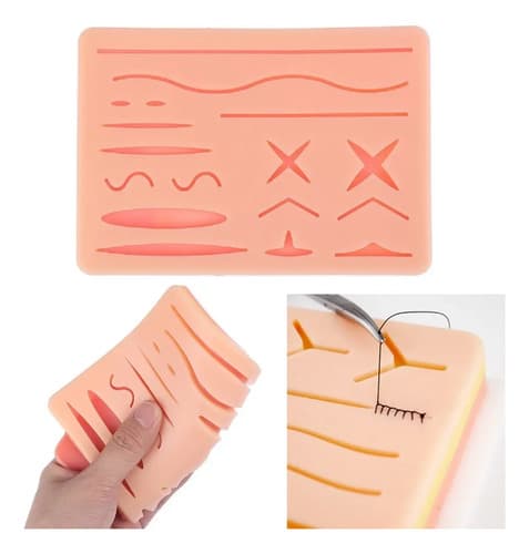 Pele Simulador De Sutura Silicone 3 Camadas Pele De Sutura Almofada Para Treinamento Cirúrgica De Operação De Feridas Pogala - 3