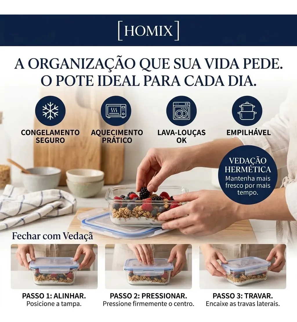 KIT 10 POTES DE VIDRO HERMETICOS 330ML - 1