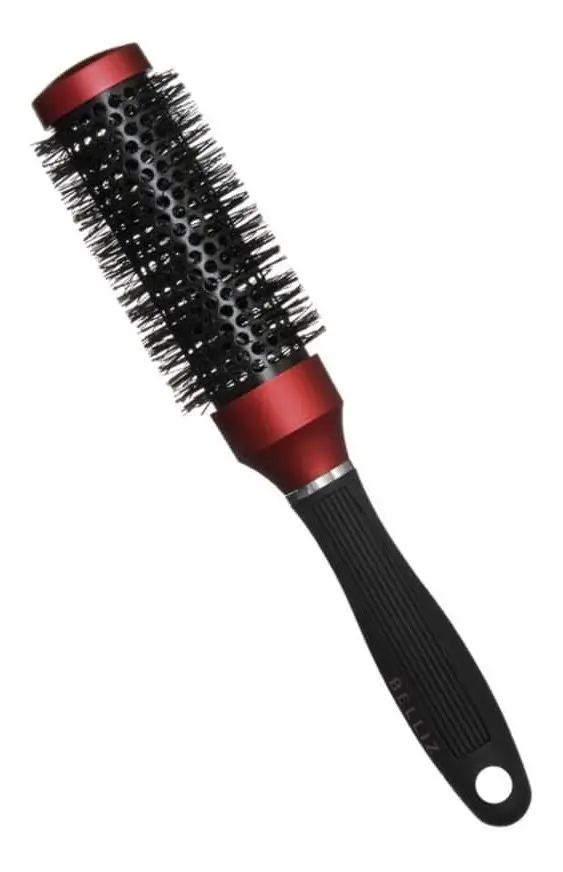 Escova de cabelo Íon térmica 32mm vermelha e preta Belliz - 1