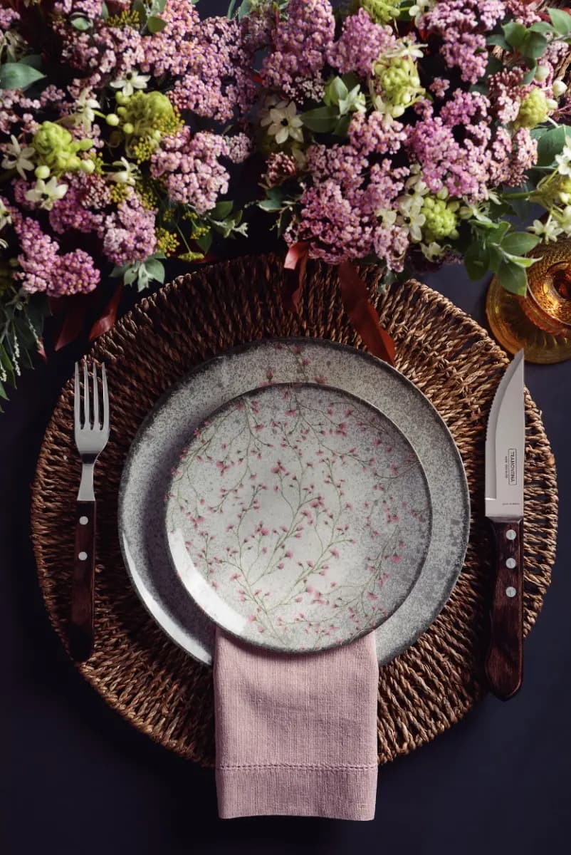 Aparelho de Jantar Tramontina Floralis Porcelana 19 peças - 2