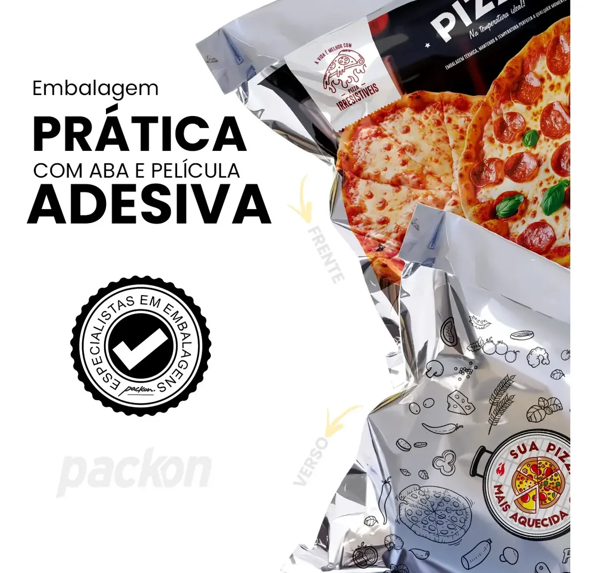 Embalagem Térmica Para Pizza 32x35cm - 100 Unidades - 1