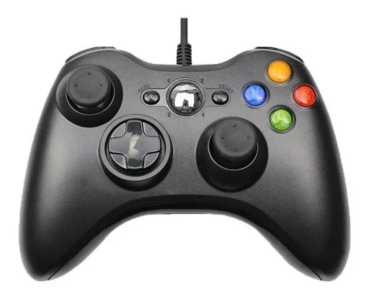 Controle Xbox 360 Com Fio Joystick Pc 2 Em 1 Preto - 1
