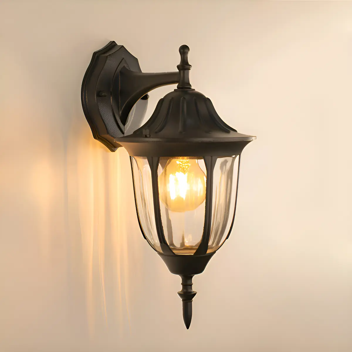 Luminária Pendente Lanterna Colonial Preta Com Braço 127/220v Preto - 2
