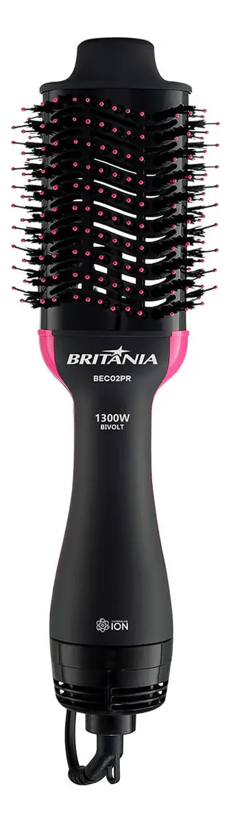 Secador De Cabelo Britania Bec02pr 4 Em 1 1300w Cor Preta Preto Com Rosa 127/220v - 1