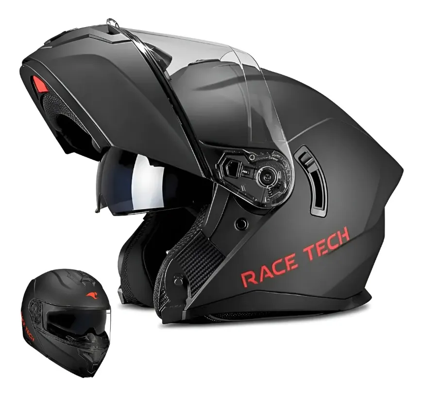 Capacete Articulado Race Tech Signal Preto Fosco Robo - 1