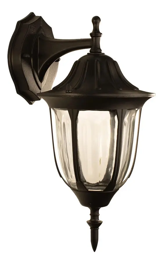 Luminária Pendente Lanterna Colonial Preta Com Braço 127/220v Preto - 1