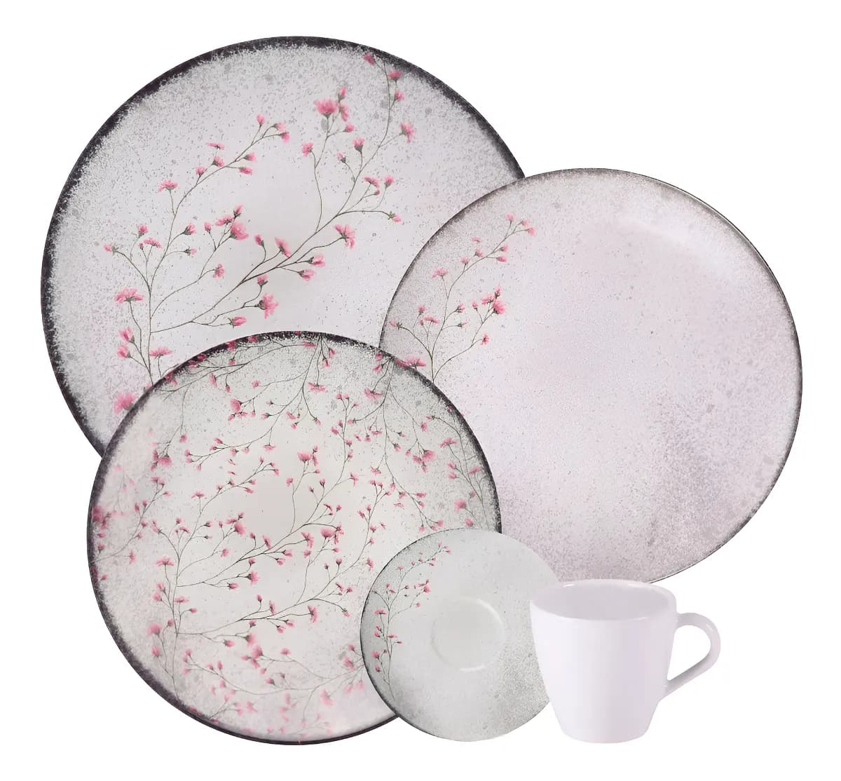 Aparelho de Jantar Tramontina Floralis Porcelana 19 peças - 1