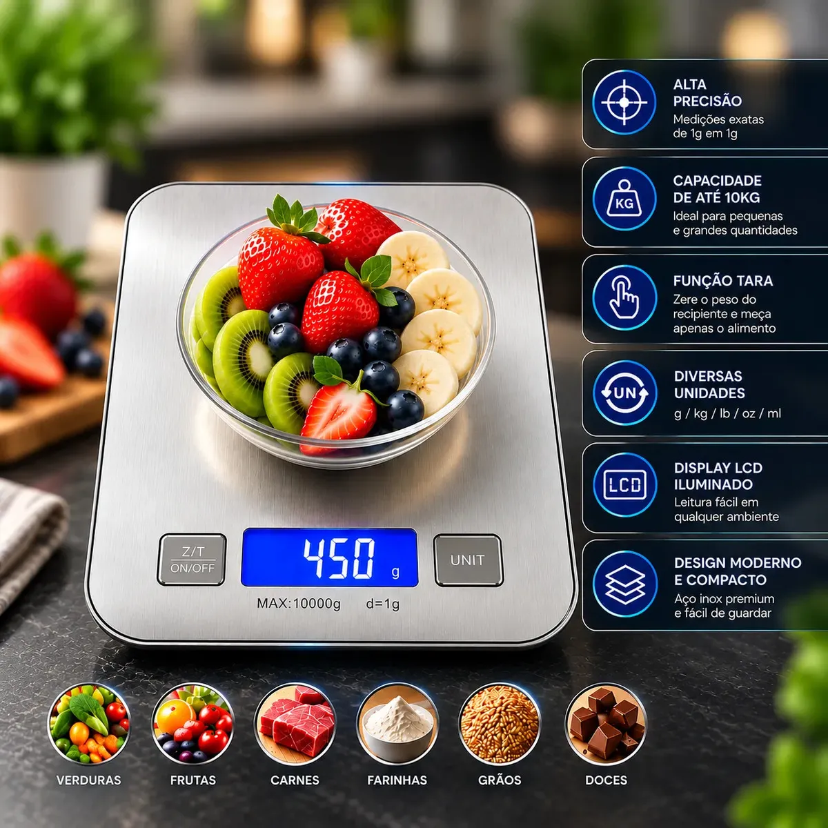 Balança Digital de Cozinha 10kg - 1
