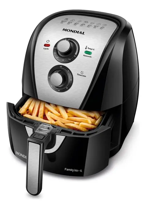 Fritadeira Elétrica Air Fryer C-4 Litros Mondial Preta/Inox AFN-40-BI 127V - 1