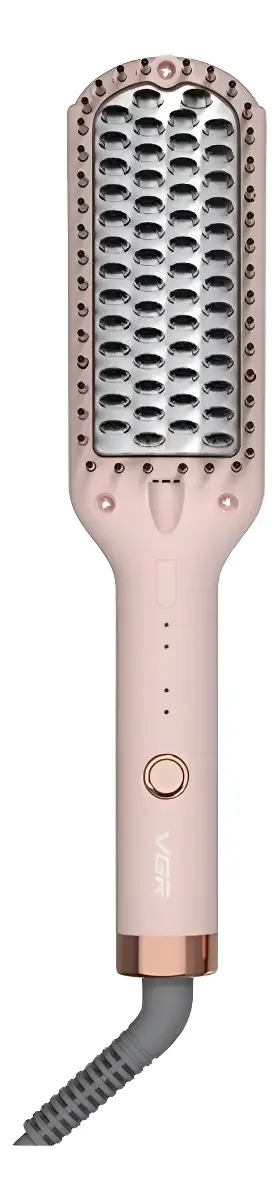 Escova Alisadora de Cabelo Profissional Vgr V-592 Bivolt 220°c 59w Cor Rosa - 1