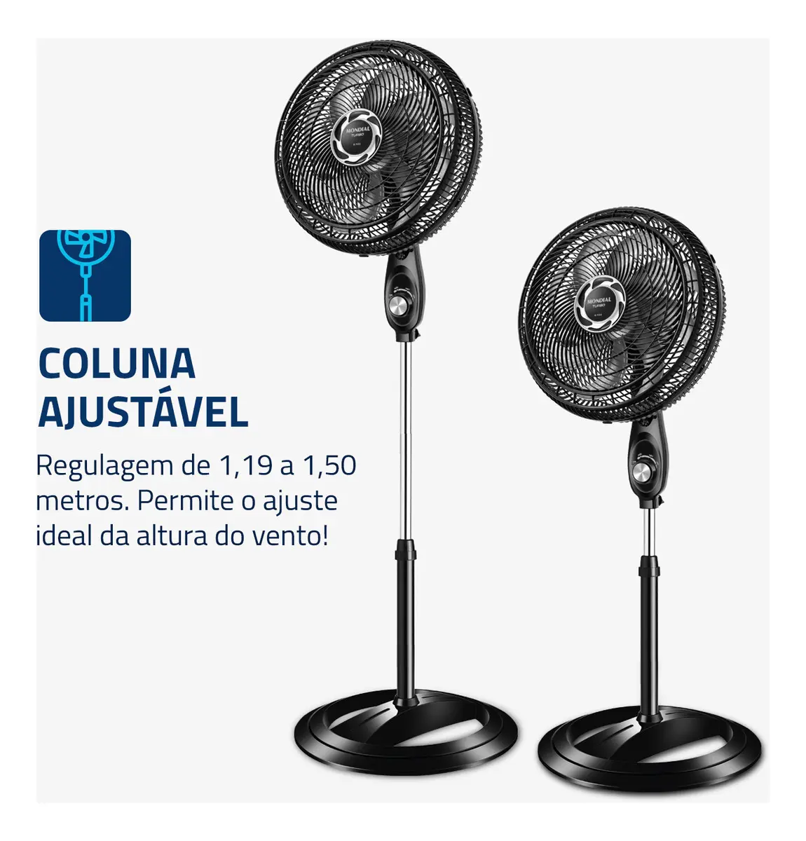 Ventilador de Coluna 40cm Turbo Mondial  - NVT-40C-8P-B 220V - 1