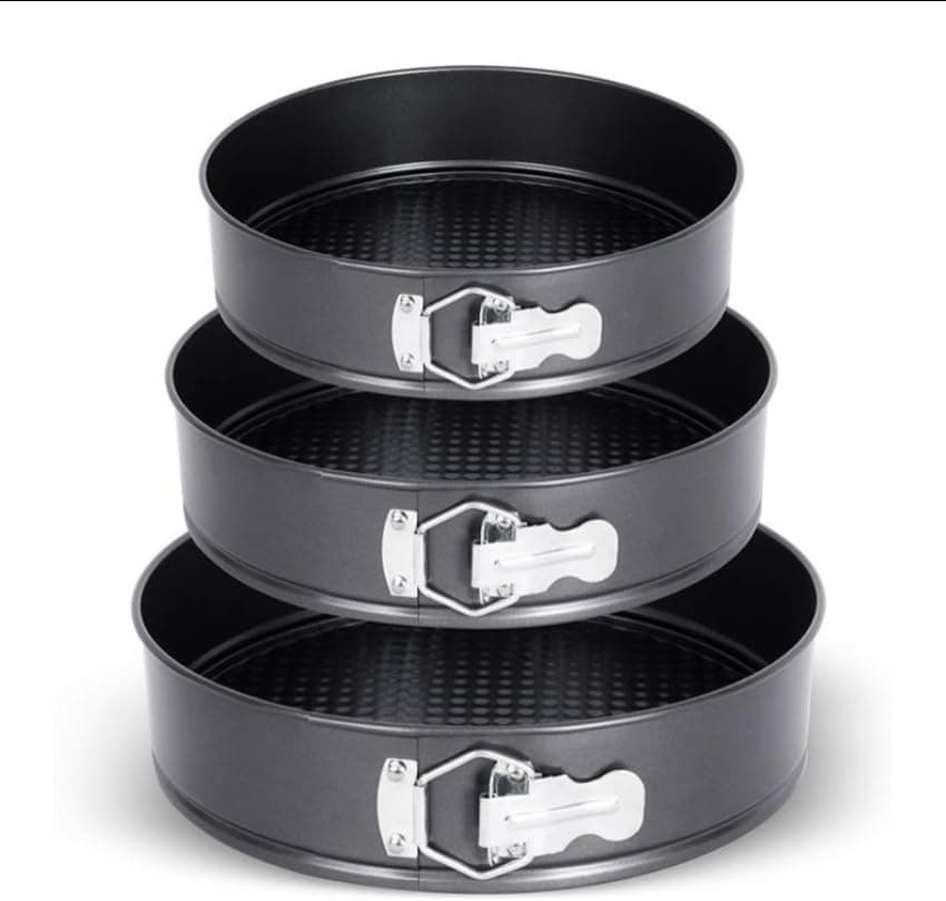 Conjunto de 3 Formas Assadeiras para Bolo Redondas com Fundo Removível, Antiaderentes, 24cm, 26cm e 28cm - 1