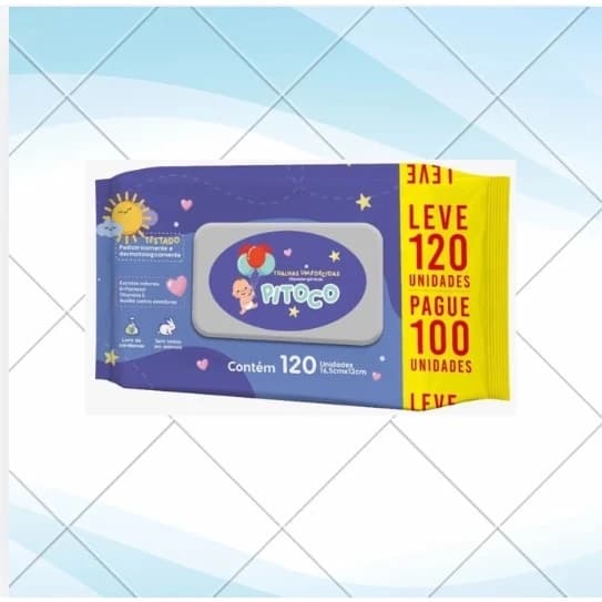 Toalha Umedecida Pitoco Contém 120 unidades - 1