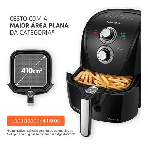 Fritadeira Air Fryer Mondial Family 4l Afn-40-bfs Preto 127v - 2