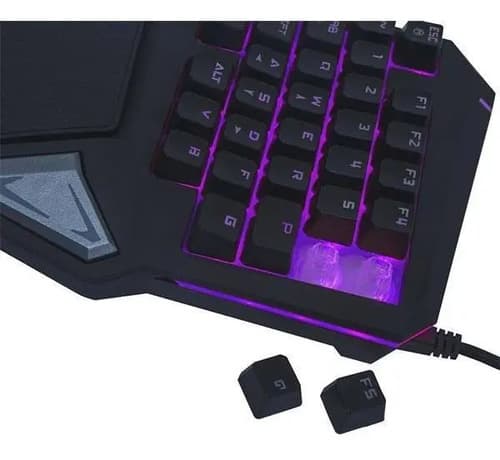 Teclado Gamer One Hand Drugi Semi Mecânico Com Luz Led Tc238 Cor De Teclado Preto - 6