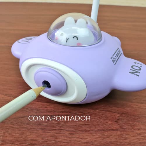 Luminária De Mesa Abajur De Quarto Infantil Usb Azul-claro - 3