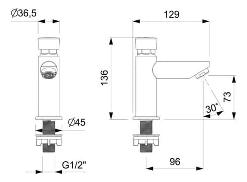 Torneira Para Banheiro Celite Ecopress Automática Cromada Cromado Brilhante - 5