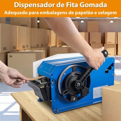 Máquina Dispensador Aplicador Fita Gomada Água Manual Fx-800 Azul - 4