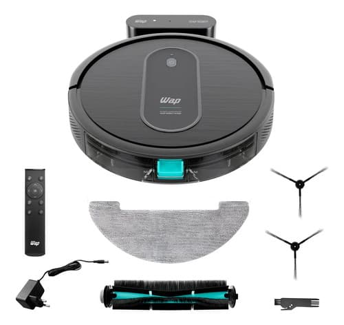 Robô Aspirador De Pó Wap Robot W400 Autorrecarga E Controle Preto 127/220v - 2