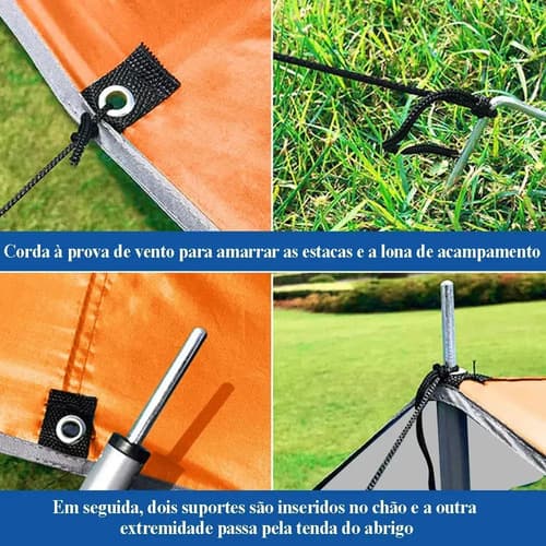 Joyfox Tenda Gazebo Con Estacas 2.1x3x3m Cor Laranja - 6
