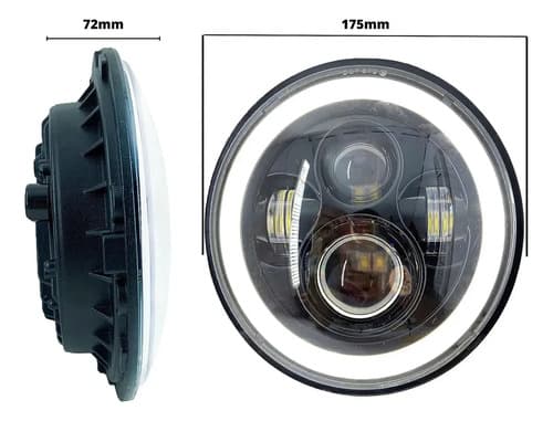 Par Farol 7 Polegadas Redondo Led Angel Eyes Drl + Seta - 3