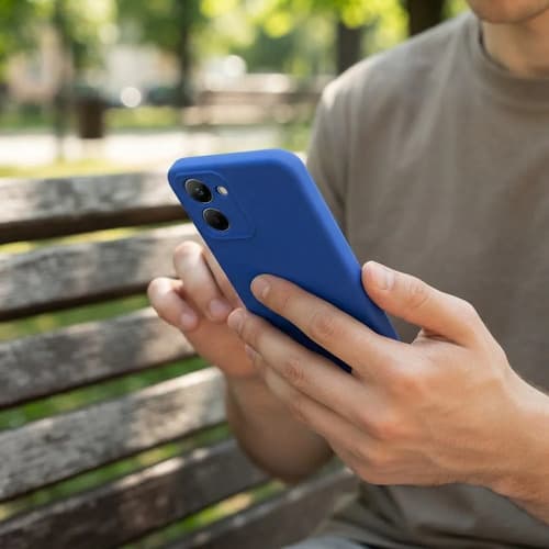 Capa Silicone Aveludada Compatível Moto G06 Azul - 2