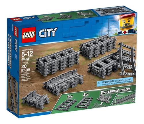 Lego 60205 Cidade Trilhos Retas Curvas Construção 20 Pçs - 1