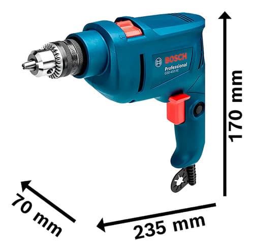 Furadeira Martelete Parafusadeira Elétrica De 10mm Bosch Gsb 450 450w + 0 Baterías De 0mah + Accesorio Com Caixa De Papelão Azul 127v - 4