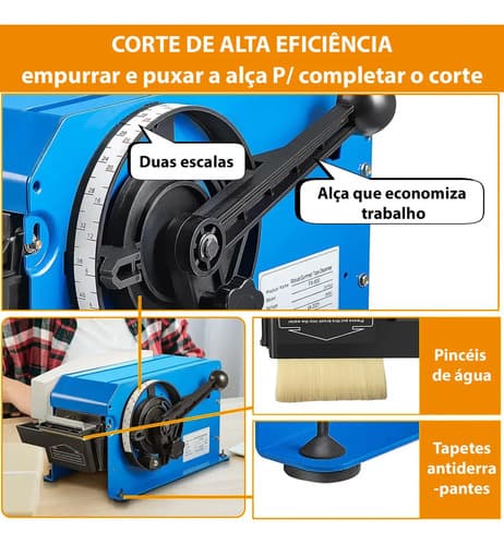 Máquina Dispensador Aplicador Fita Gomada Água Manual Fx-800 Azul - 5