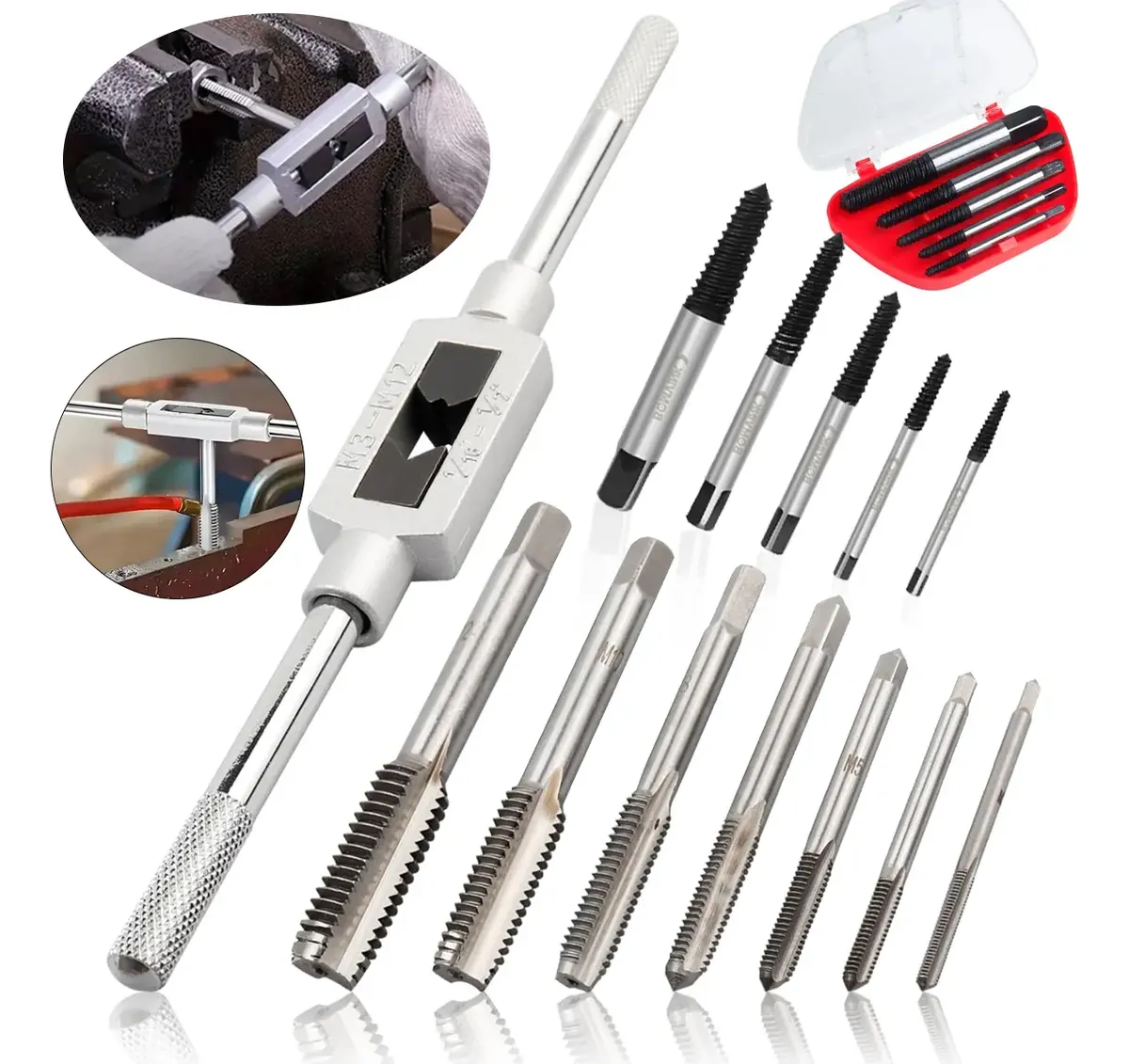 Kit Saca Parafuso Quebrado + Jogo De Machos Com Vira Macho - 1