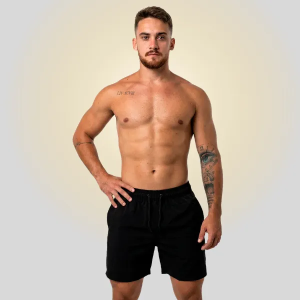 Bermuda Tactel Academia Praia Short Elastano Bolsos Tam P - 1