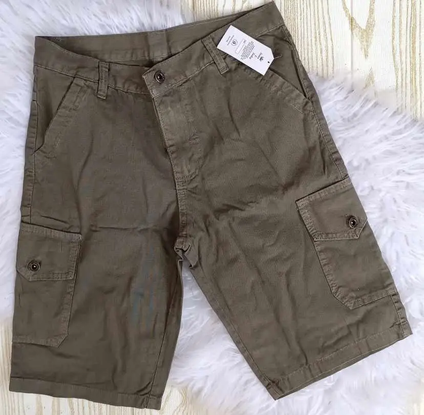 Bermudas Brim Masculina Cargo Lisas Com 6 Bolsos Tam 48 - 1