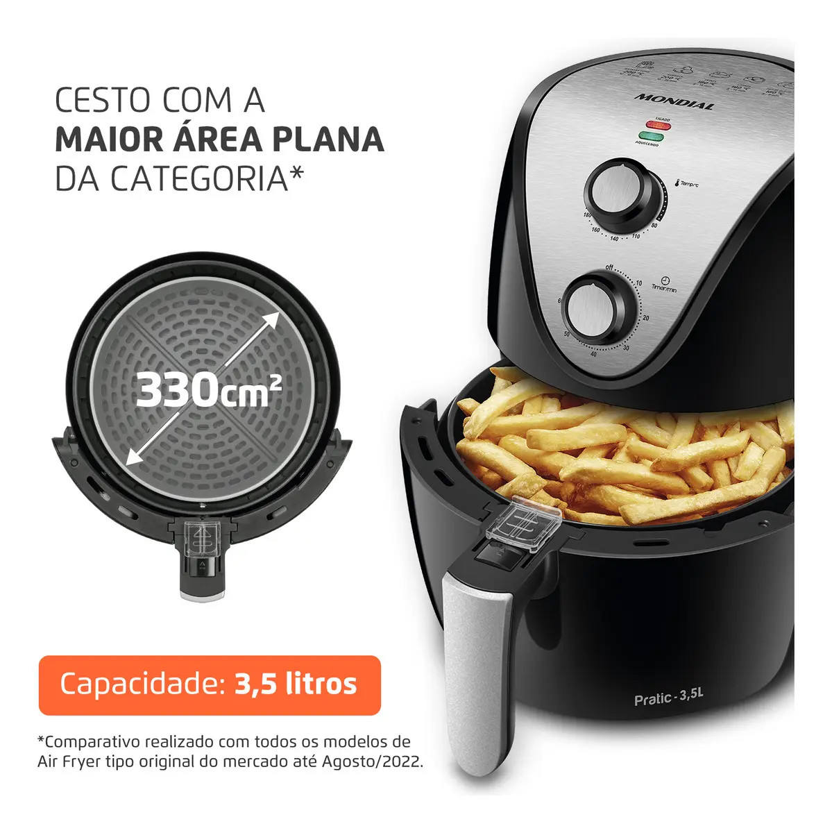 Air Fryer Mondial 3,5l Inox - 2