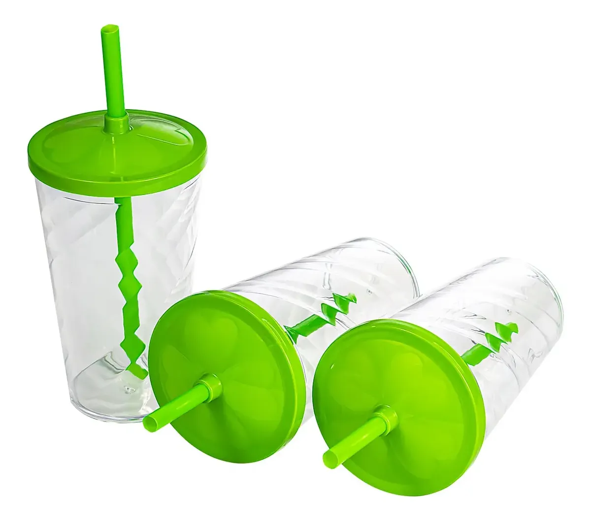 Copo Twister 500ml Com Tampa E Canudo - 20 Unidades - 1