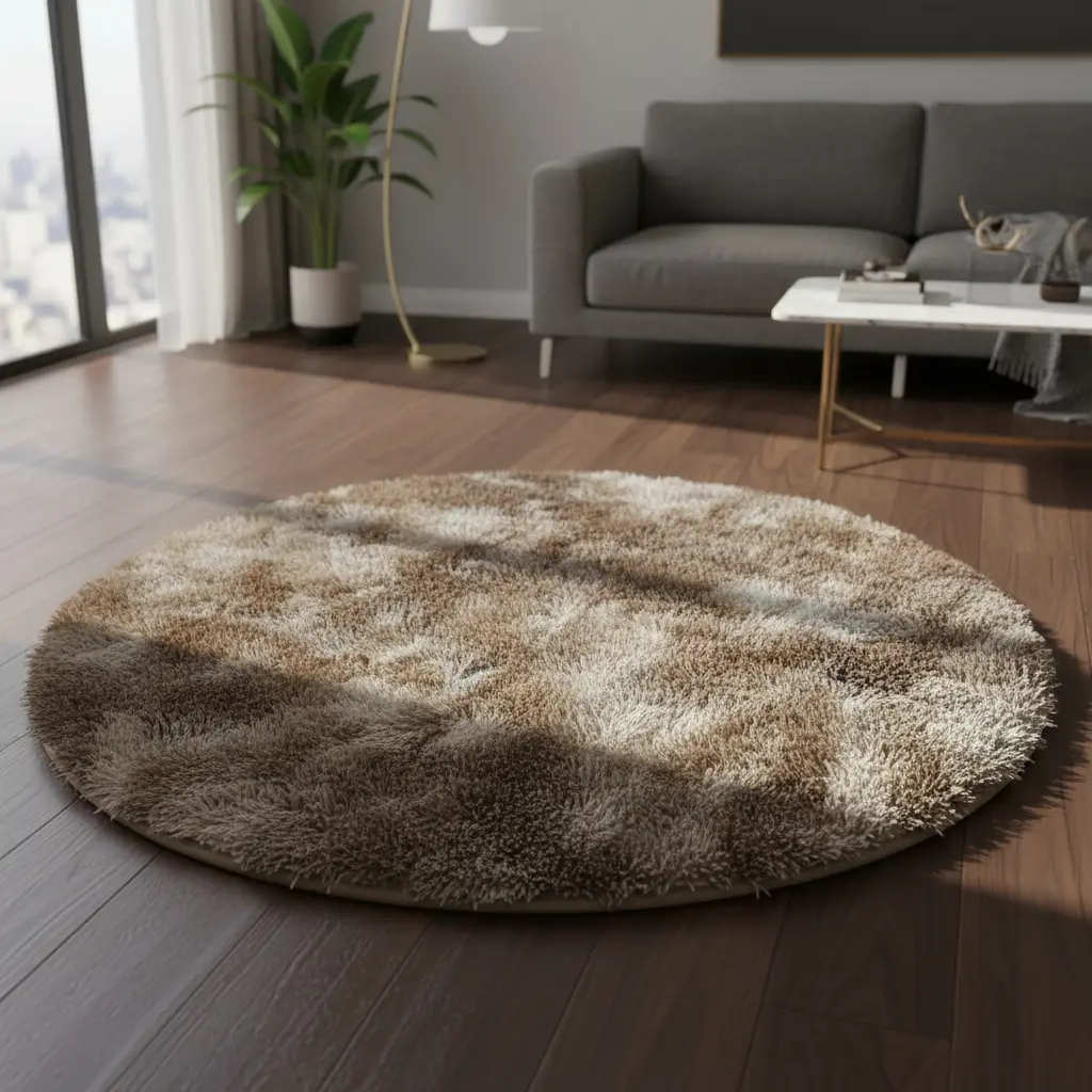 Tapete Peludo Redondo Luxo Diâmetro 96cm x 96cm - 1