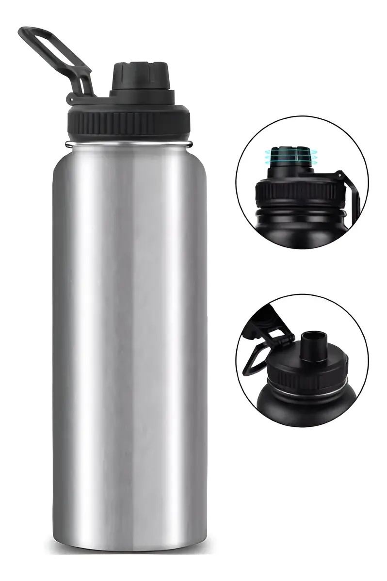 Garrafa Térmica 1200ml Isolada A Vácuo Água Gelada - PRATA - 1