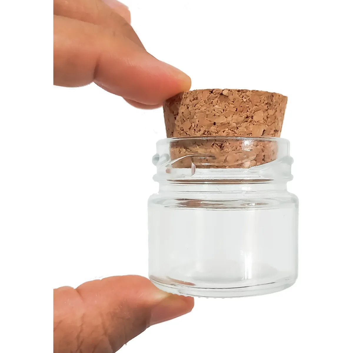 20 Potinho Vidro Papinha 40ml Tampa Cortiça Rolha Lembrança - 1