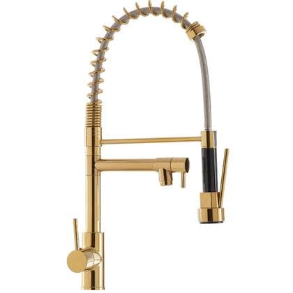 Torneira Cozinha Inox Gourmet Monocomando Pia E Bancada Dourado Brilhante - 1