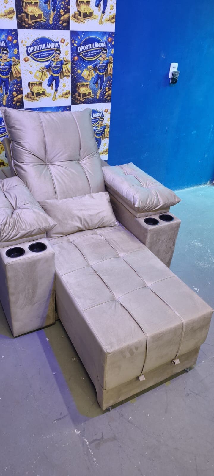 POLTRONA RECLINÁVEL AMALE HOME PREMIUM-PORTA COPO DE VELUDO - 1
