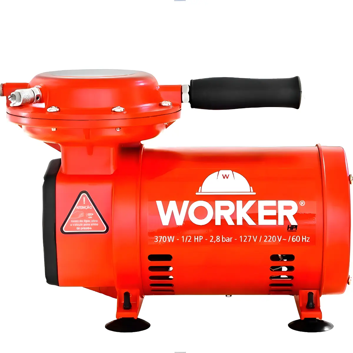 Compressor Ar Direto Portátil 1/2hp 370w Com Pistola E Mangu - 1