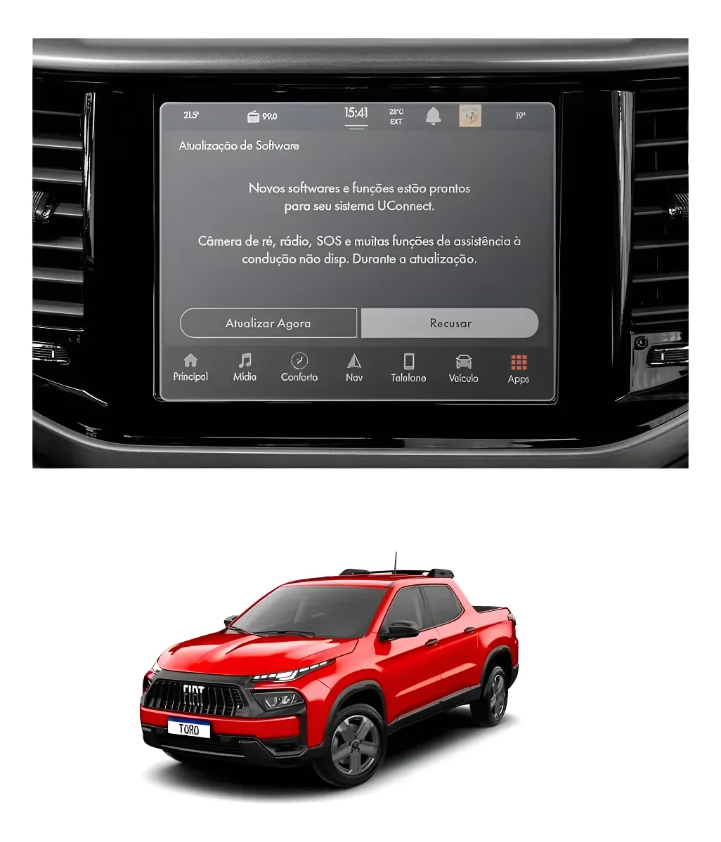 Película Multimídia Fiat Toro 2022 A 2026 8.4pol Nano Vidro - 1