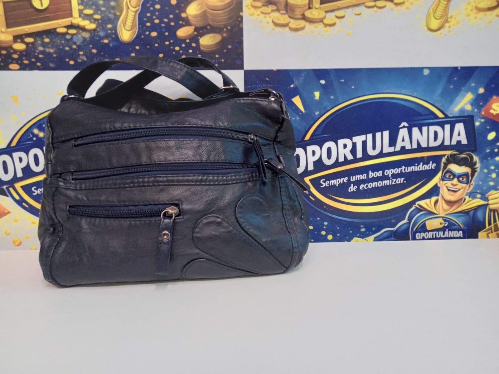 Bolsa Feminina Azul Corino De R$ 49,90 Por - 1