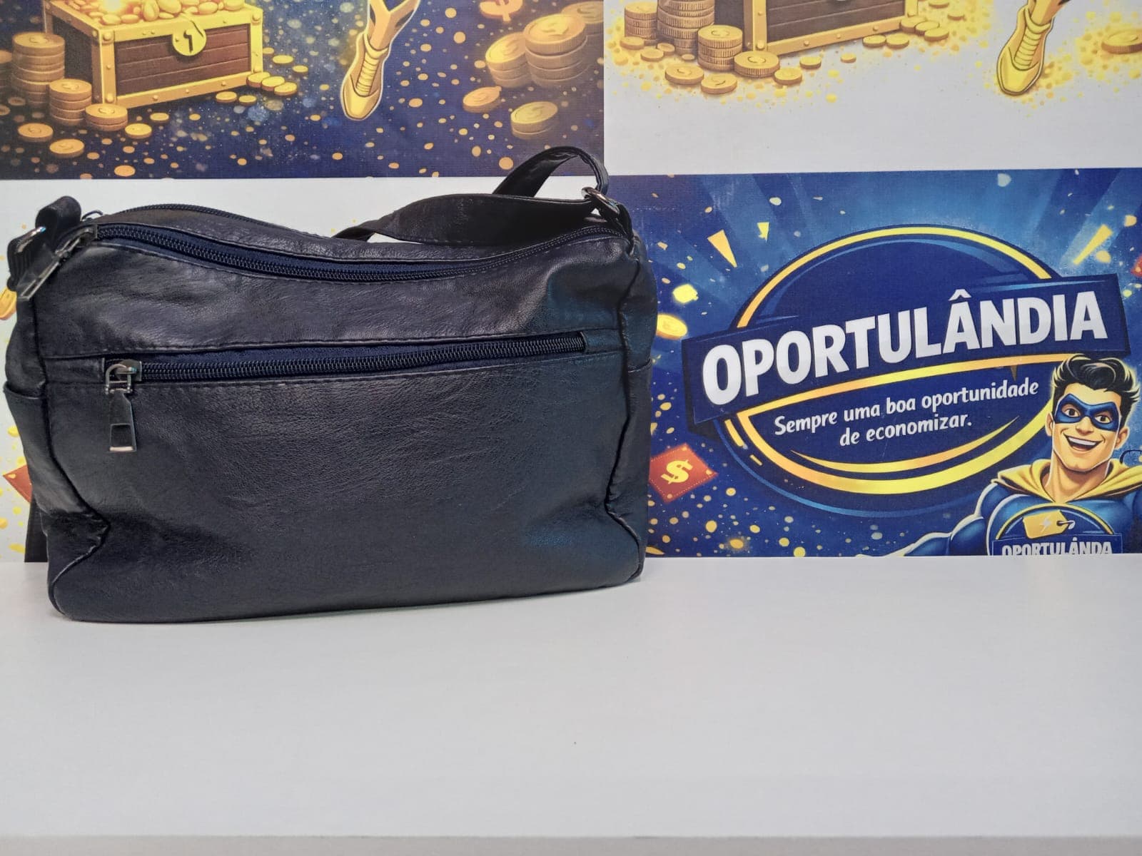 Bolsa Feminina Azul Corino De R$ 49,90 Por - 2