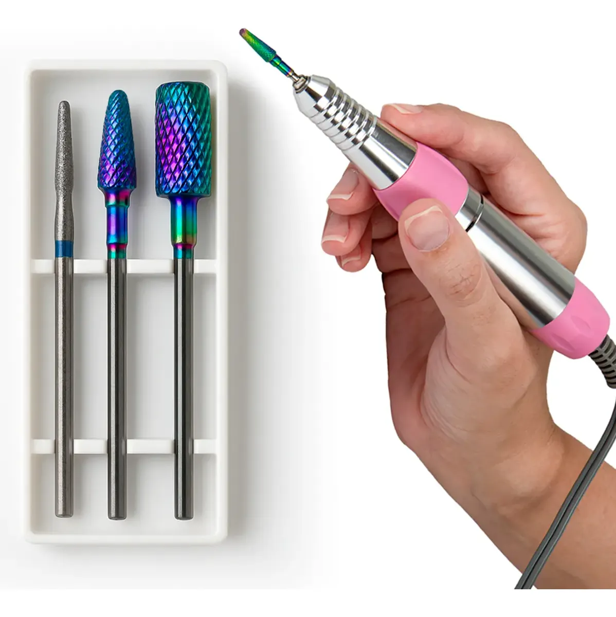Kit 3 Broca Unha Tungstênio Manicure Gel Remoção Acabamento - 1