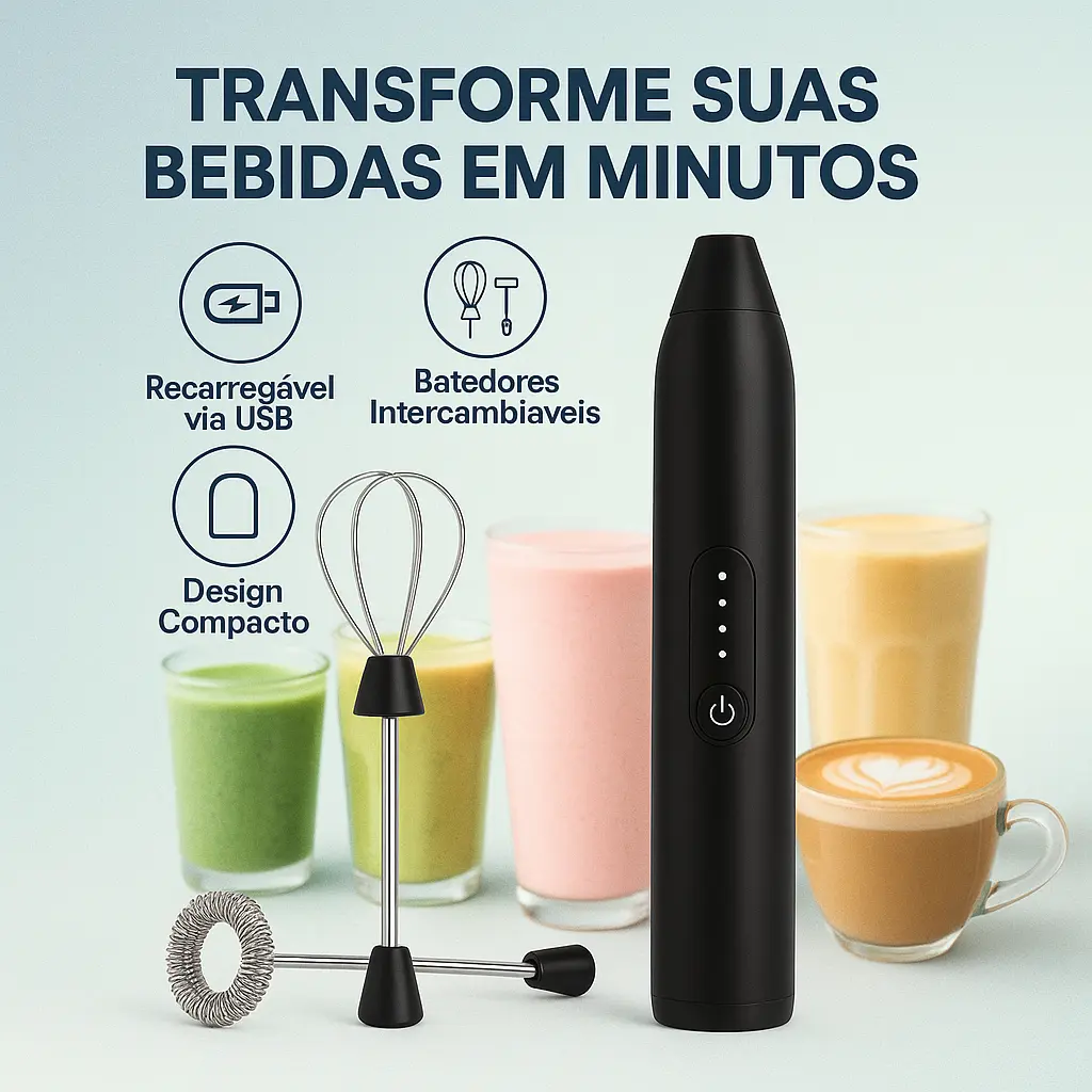 Mini Mixer Elétrico Misturador De Bebida 2 Em 1 Portátil Usb - 1